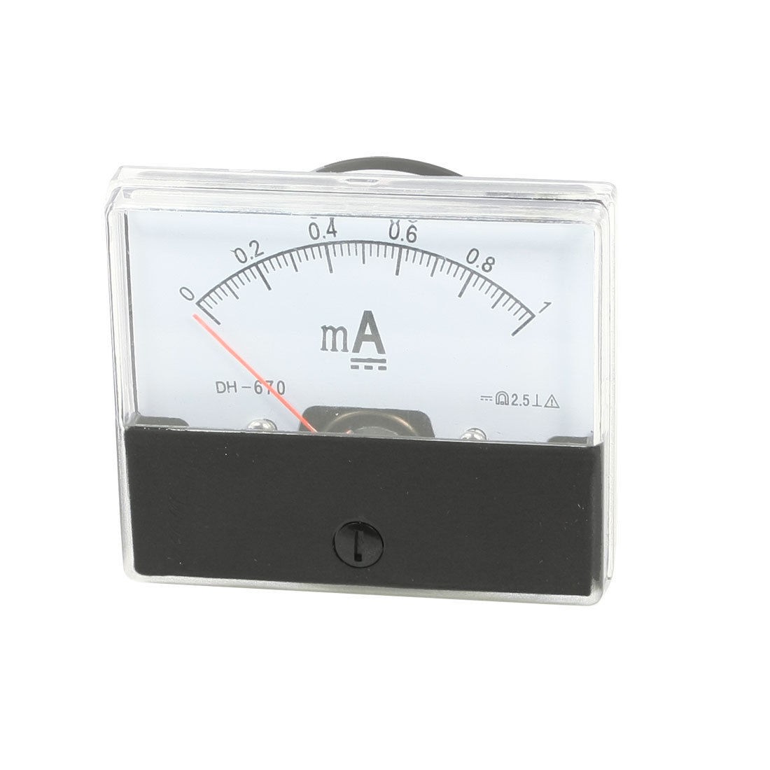 DH-670 DC 0-1mA Clear Analog Panel Meter Ammeter Gauge