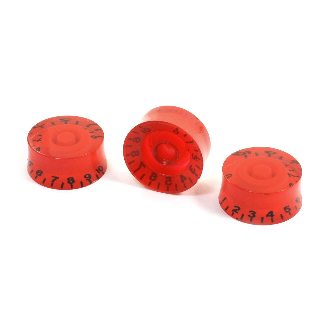 0-10dB Scale Range Red Clear Guitar Voice Adjustable Rotary Knob 3 Pcs