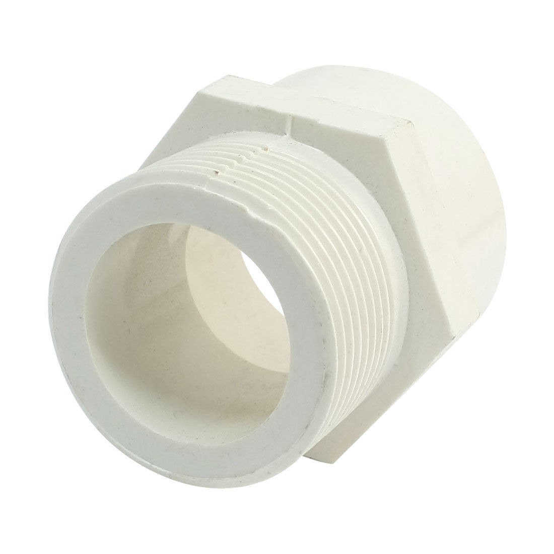 1 1/4"PT Male Hose Thread 40mm Slip PVC Pipe Straight Connector Coupler White