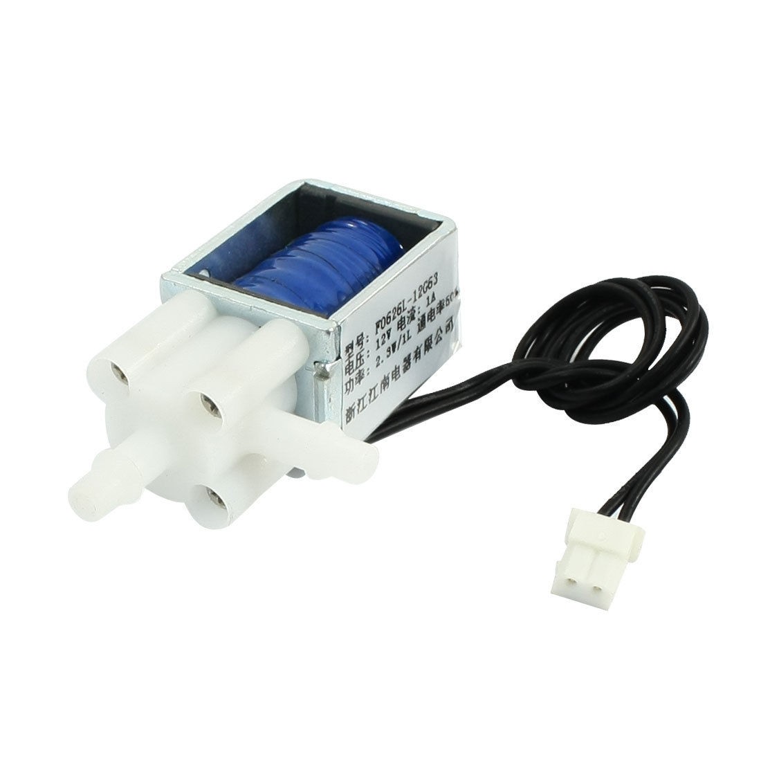 Two Outlets DC 12V 1A 2.3W 1L Flow Rate Solenoid Electromagnet Valve