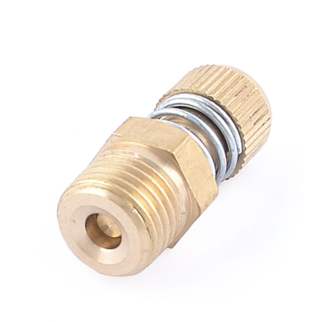 Gold Tone Spring Loaded 1/4"PT Male Thread Brass Pneumatic Air Exhaust Muffler