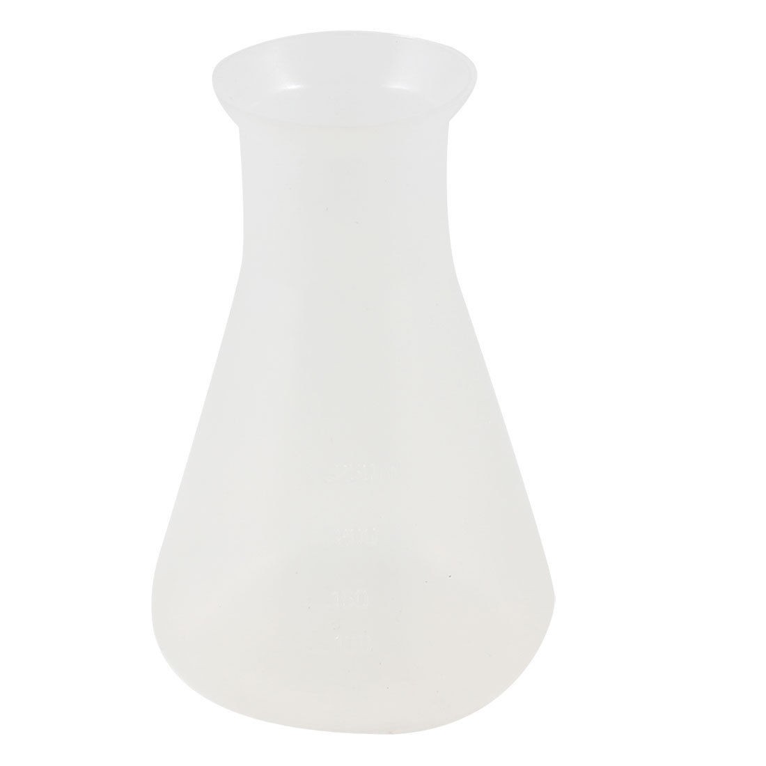 250ml Clear White Laboratory Chemical Plastic Conical Flask Bottle