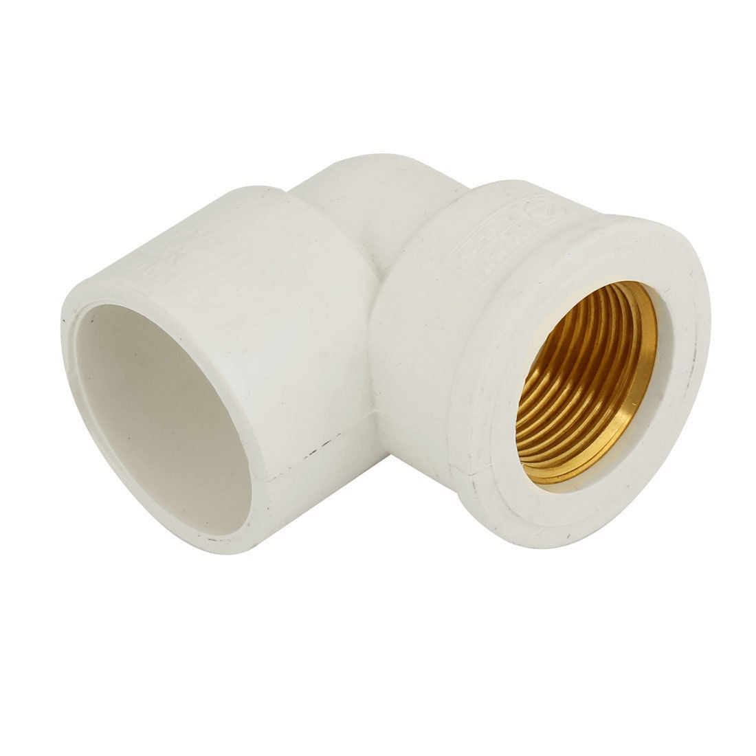 3/4" PT Female Threaded 90 Degree Elbow Fitting Union Adapter Off White