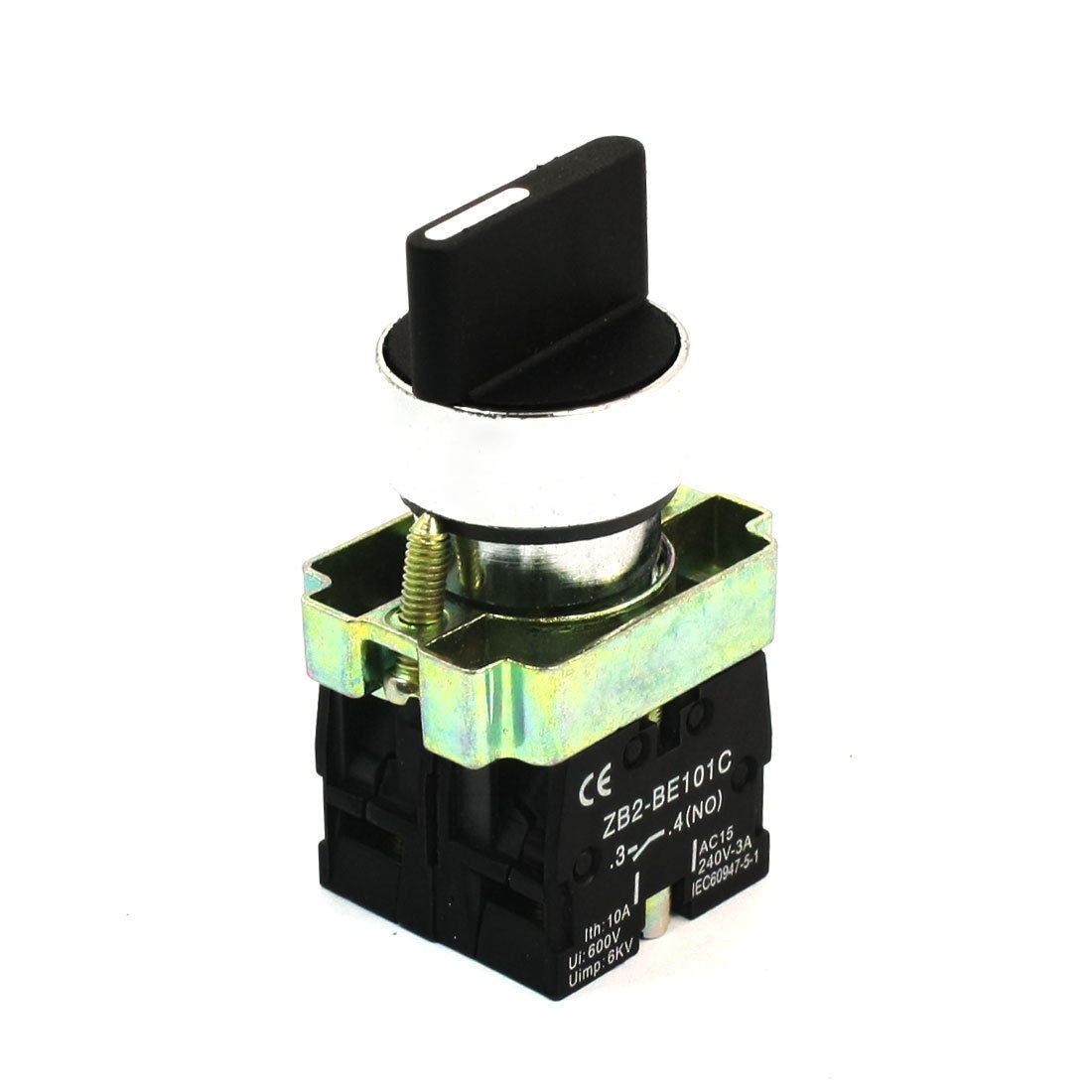 Panel Mounted Key Rotary Start Locking Pushbutton Switch 600V 10A 2NO