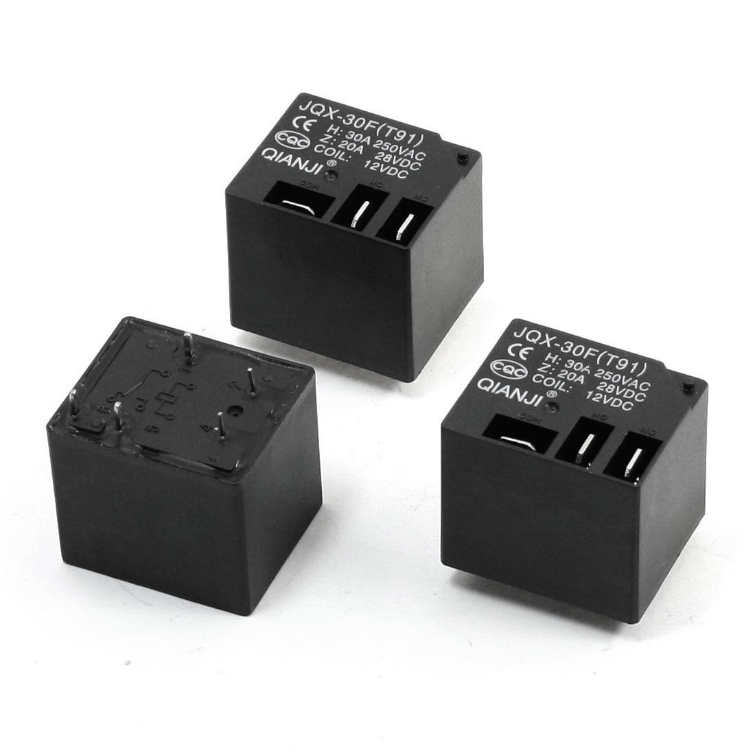 3 x JQX-30F(T91) 12VDC Coil Voltage 5Pin PCB Plug-in Type Power Relay