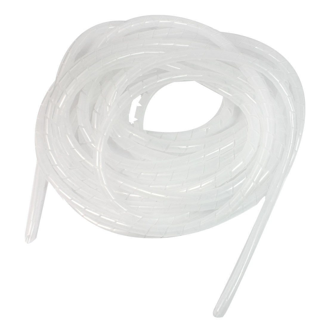 Electrical Wire Cable Protection 16mm Dia Tube Spiral Wrap Hose 6.5M White