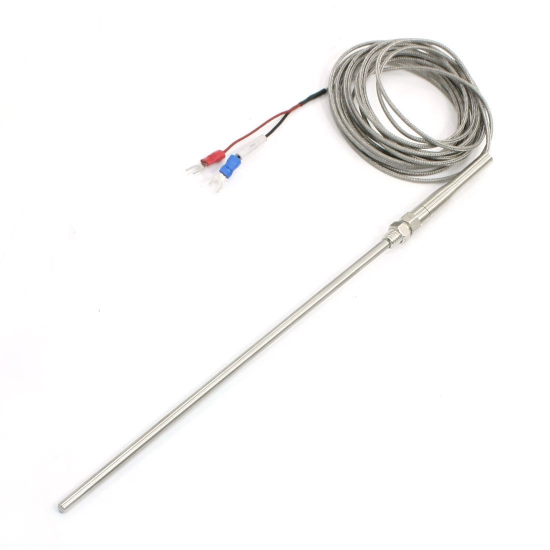 4Meter K Type 0-400C Fork Terminal Thermocouple Sensor 5mm Dia Probe