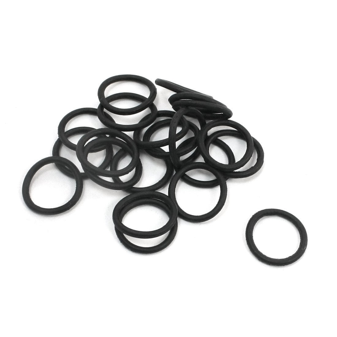 20Pcs 9mm Outer Dia 1mm Cross Section Rubber Sealing O Rings Black
