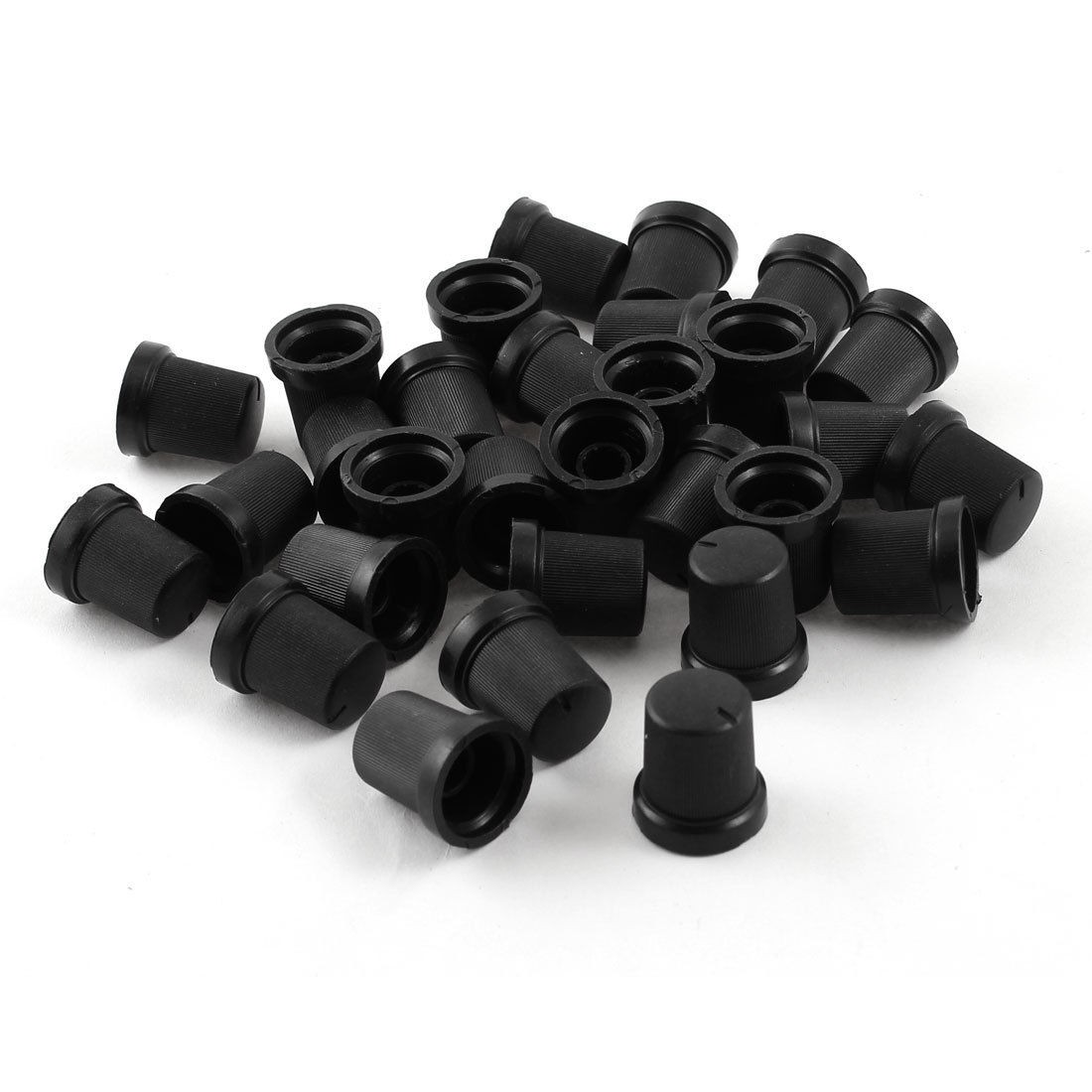 30 Pcs Black 13mm Dia Top Rotary Knobs for 6mm Dia Shaft Potentiometer