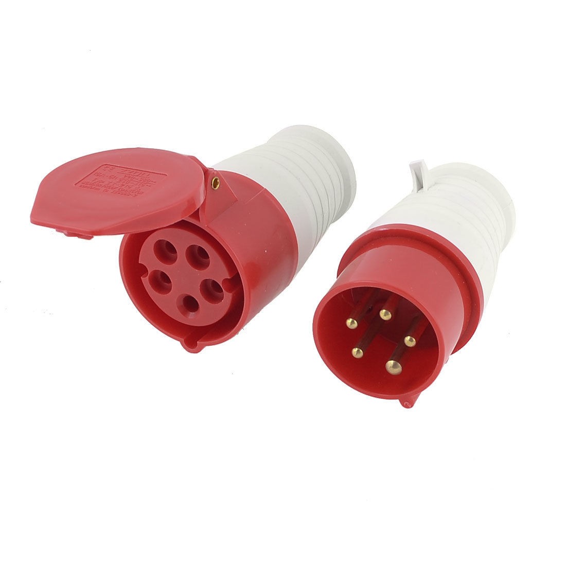 Waterproof IEC309-2 3P+N+E Industrial Plug Socket Red AC 220-240V 16A ZZ-215