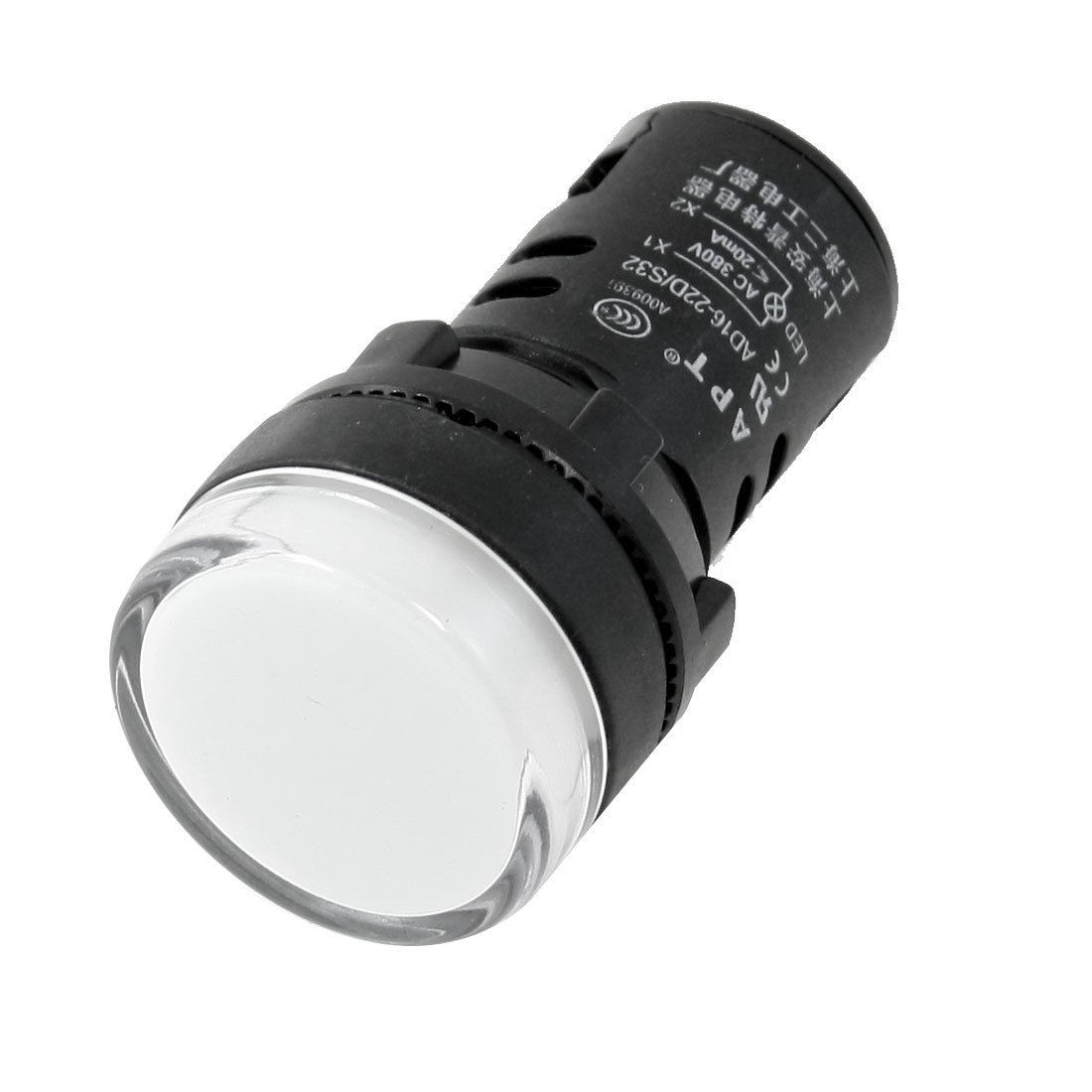 AC 380V White LED Power Indicator Pilot Single Light Lamp 22mm