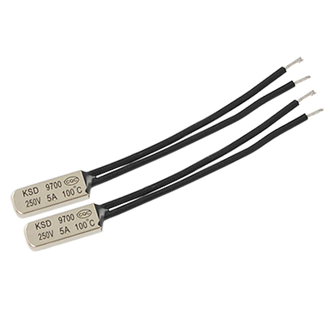 2pcs KSD9700 NC Bimetal Thermostat Temperature Switch 100 Degree Celsius 250V 5A