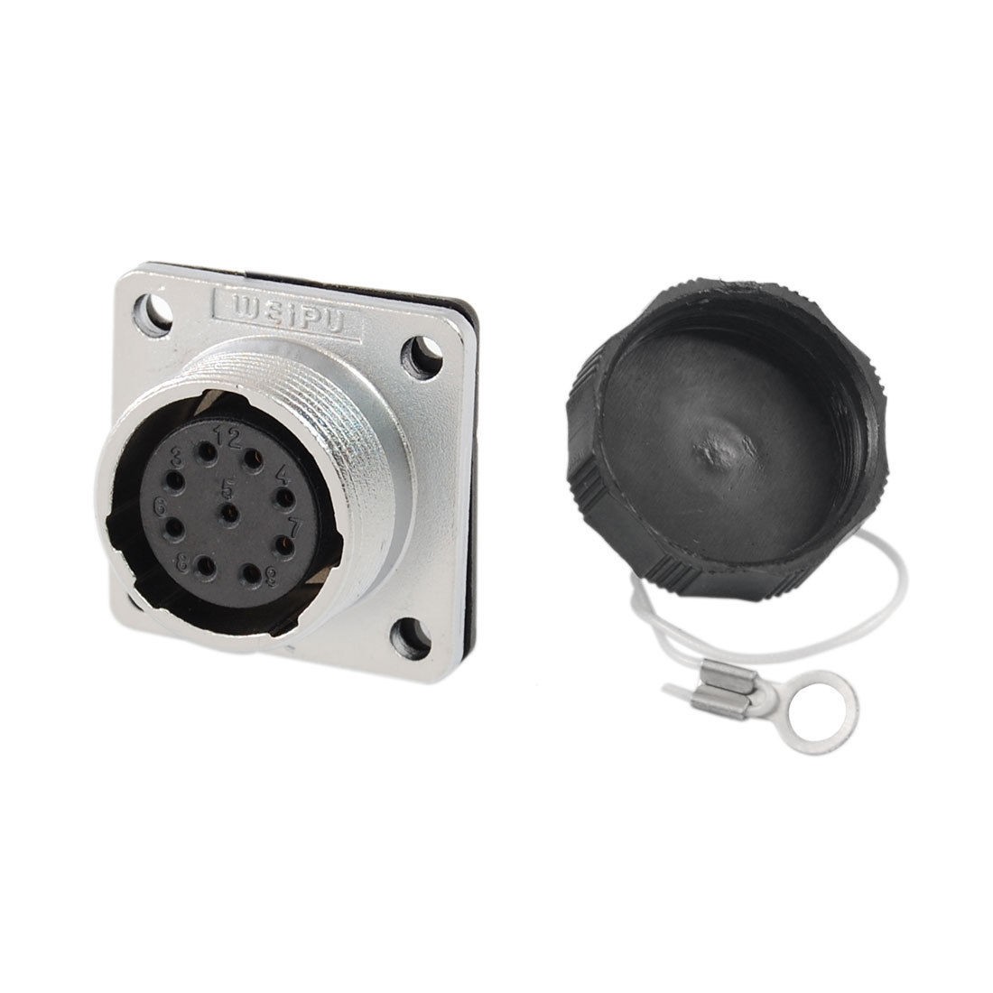 Panel Chassis Mount Female 1mm Dia 9 Pins Aviation Connector Adapter