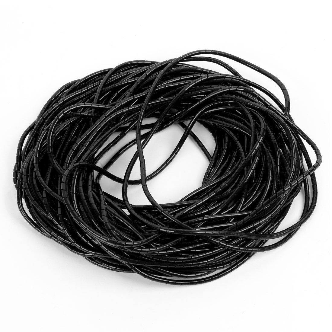 33M Long Flexible Black PE Polyethylene Spiral Cable Wire Wrap Tube 4mm