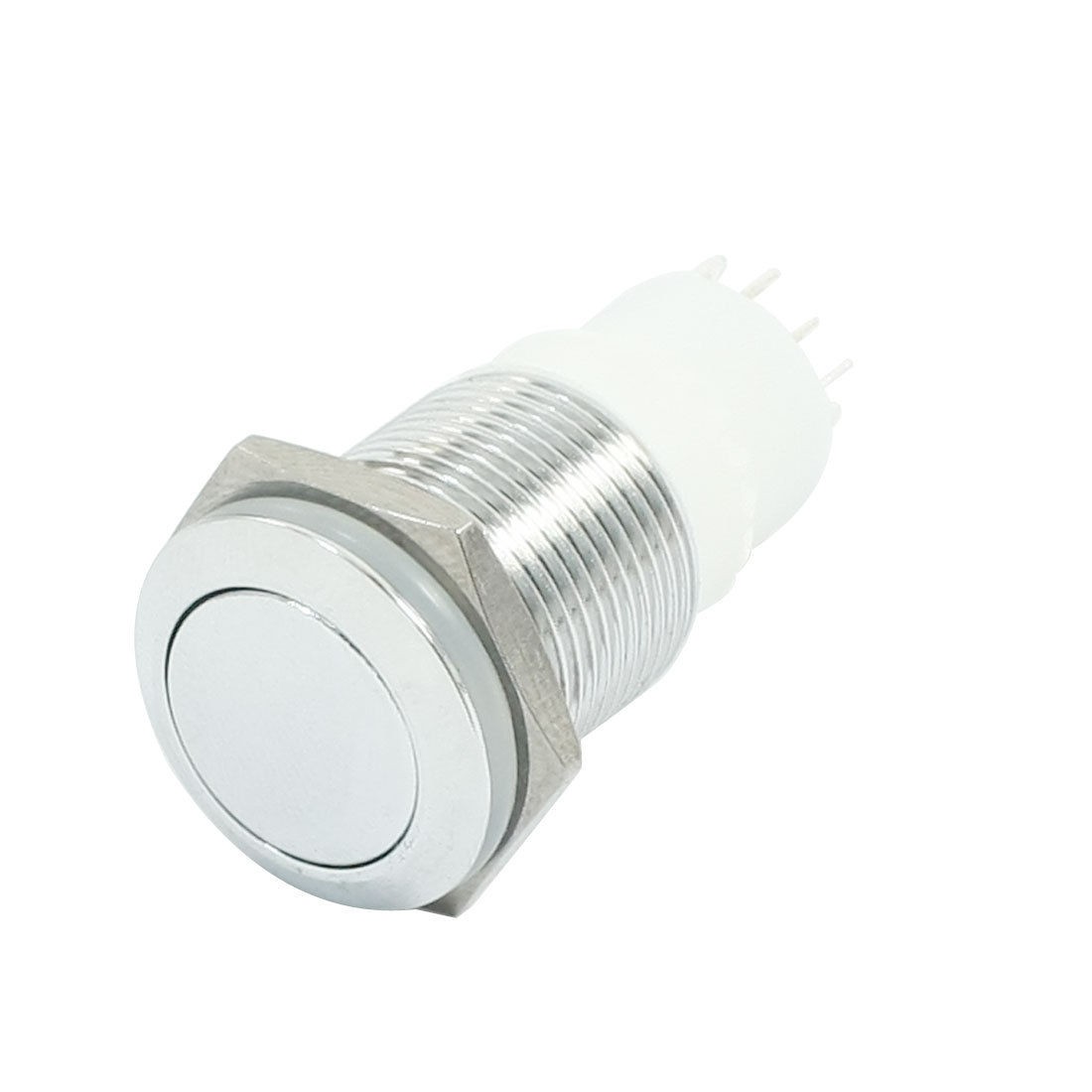 24V 3A SPDT 5 Pin Soldering Momentary Control Flat Head Push Button Switch