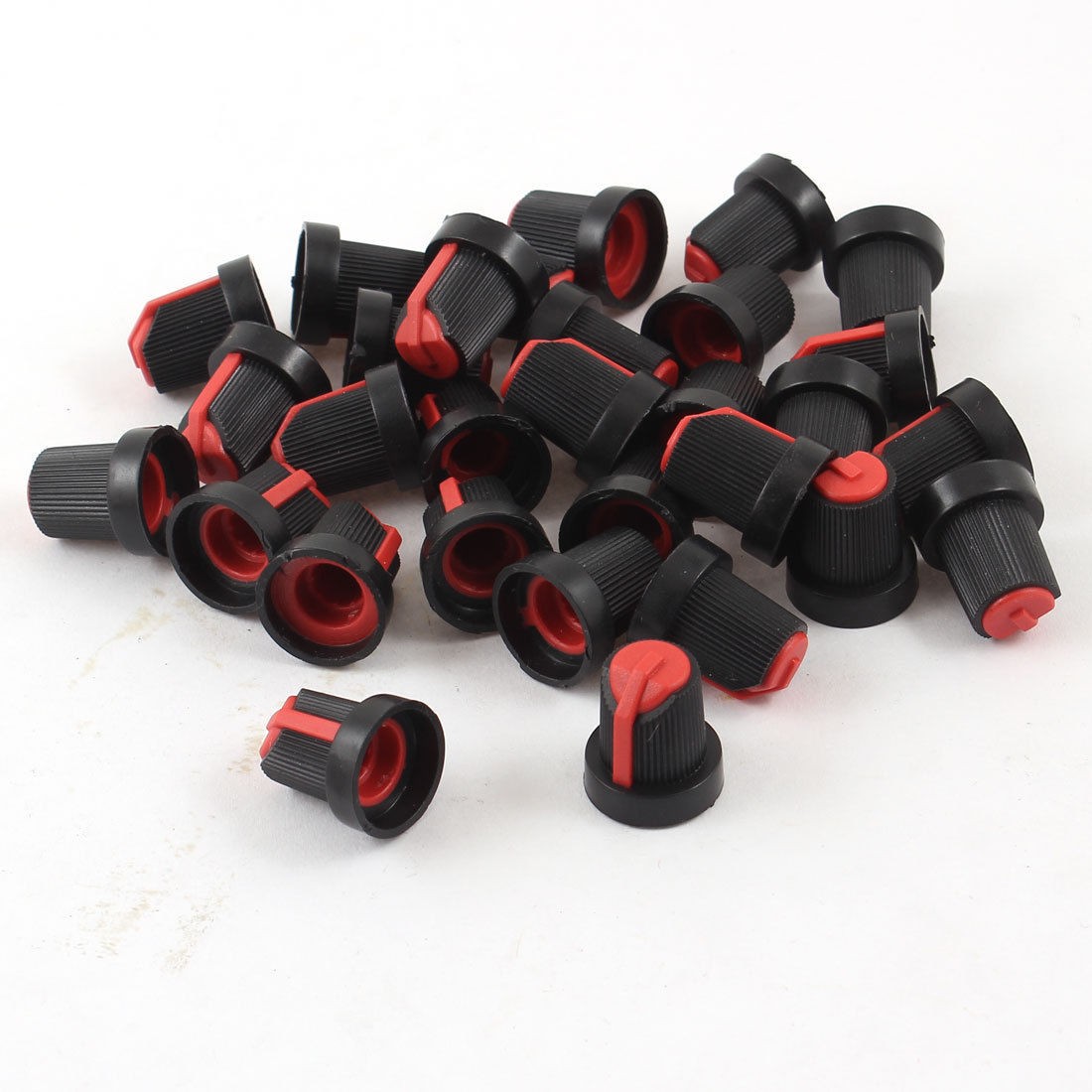 10Pcs Red Nonslip Grip Potentiometer Rotary Control Knobs Caps 6mm Dia Hole