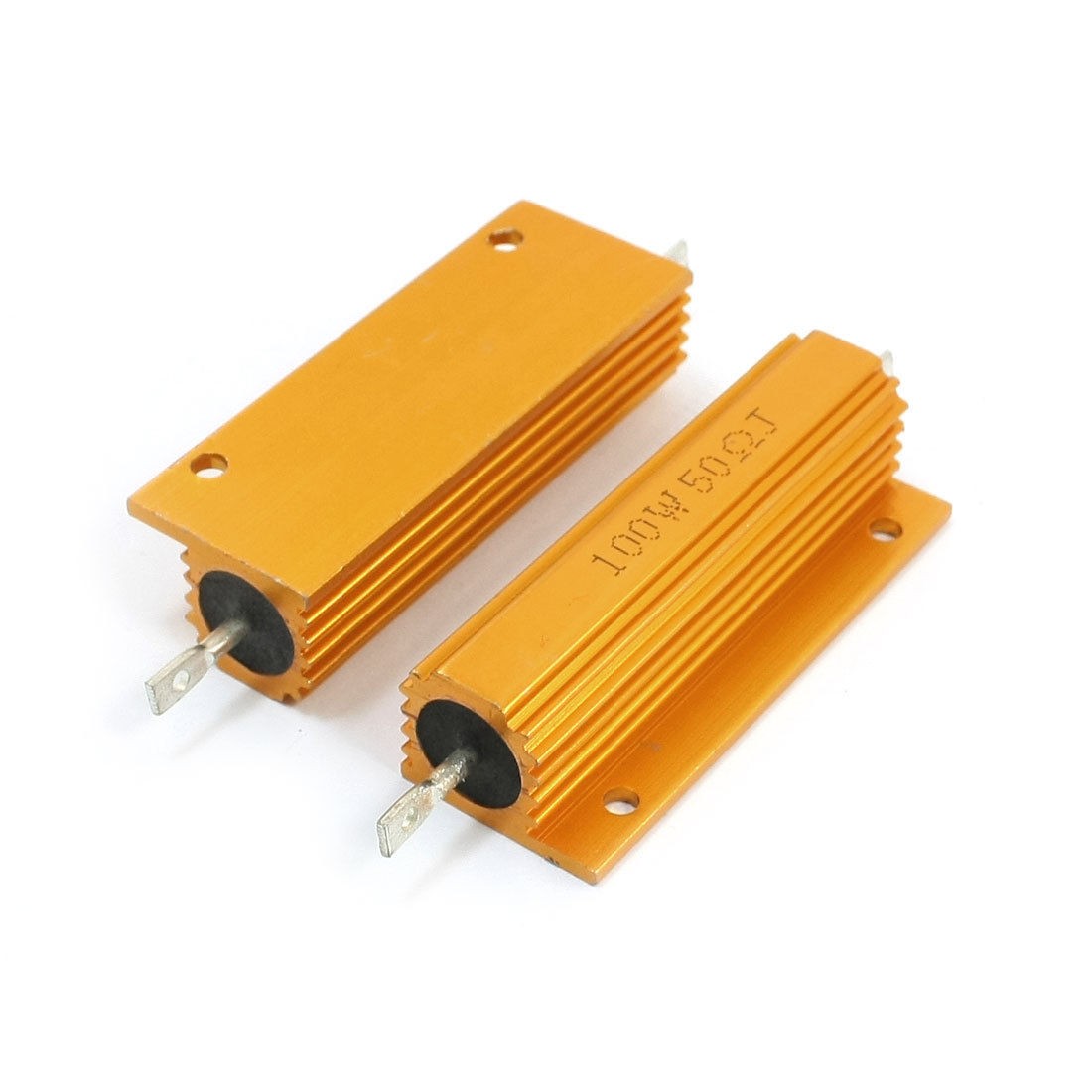 2pcs 100W 50 Ohm Resistance Aluminum Chassis Mounted Wirewound Resistor