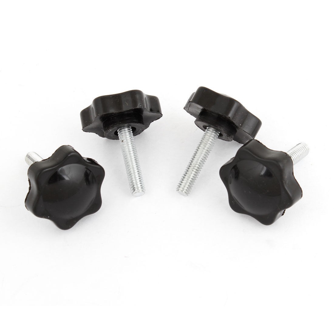 32mm Star Head Dia Replacement 6mm x 25mm Clamping Screw Knob Grip 4 Pcs