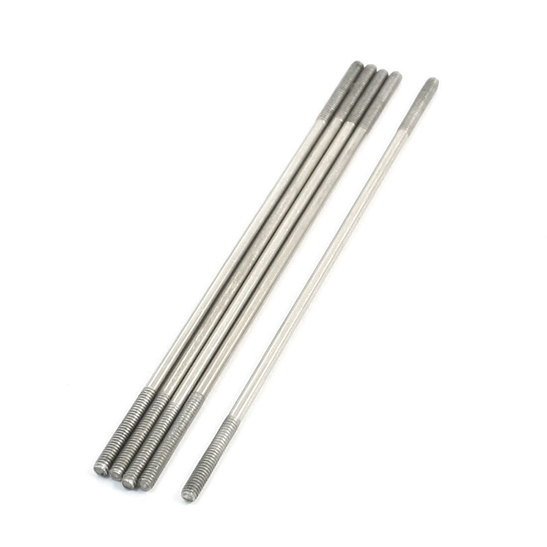 5pcs Stainless Steel 2mm Dia Both Thread Ends Adjustable Push Braces