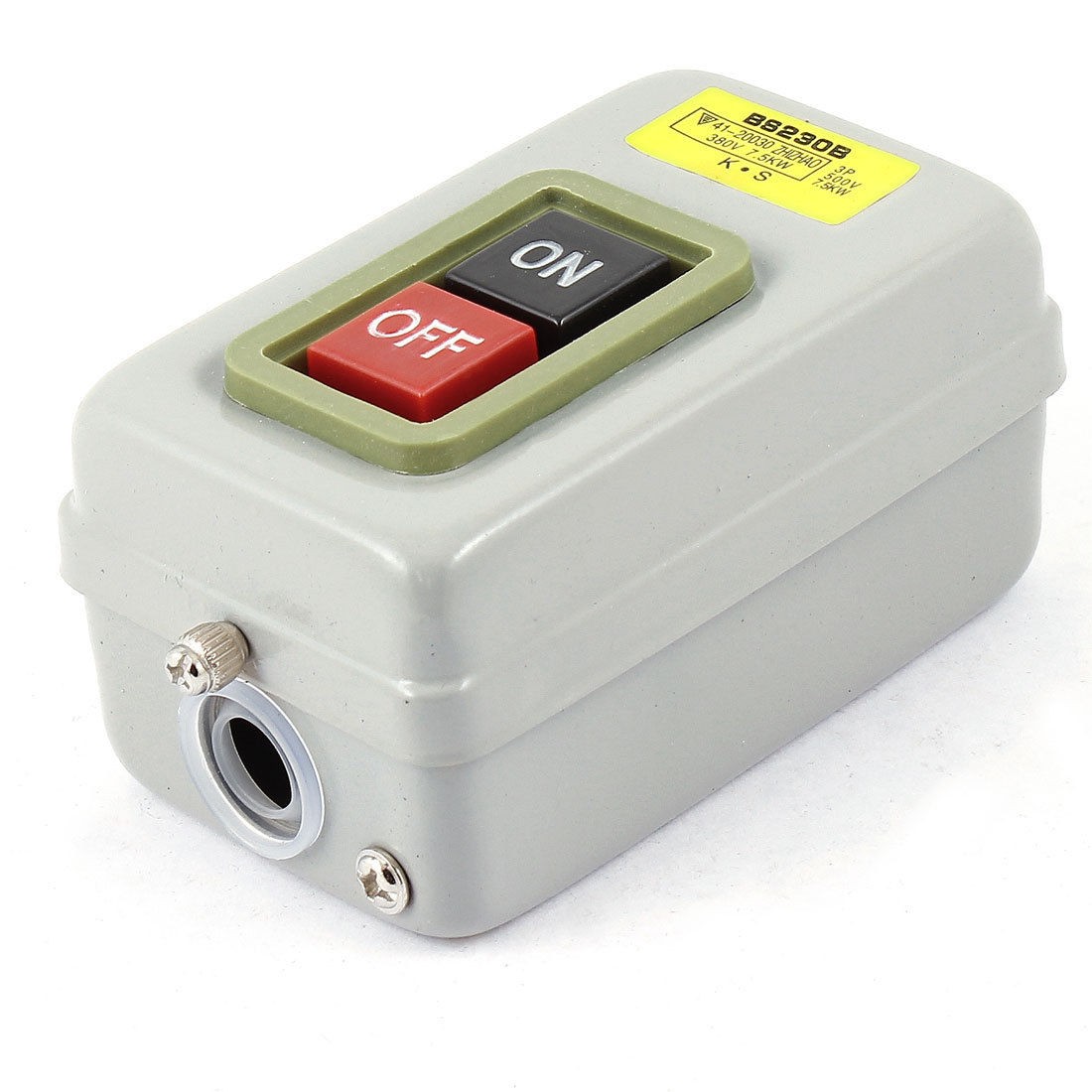 BS230B 3P 500V 7.5KW Screw Terminal Self Locking On/Off Power Pushbutton Switch