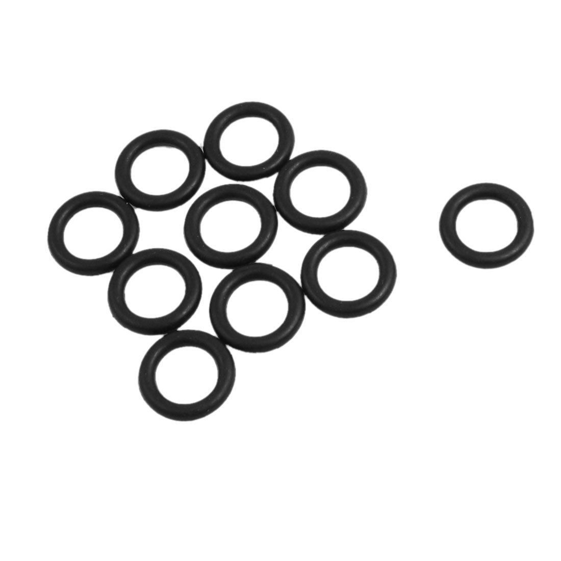 10 Pcs 9mm x 2.65mm Black Silicone O Rings Oil Seals Gaskets