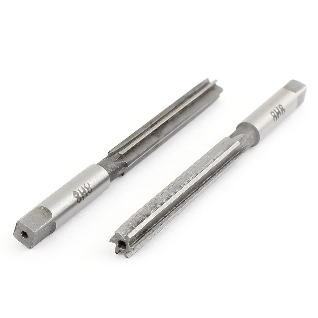 Square End 8mm Cutting Dia 6 Flutes HSS Hand Reamer Milling Cutter 2 Pcs