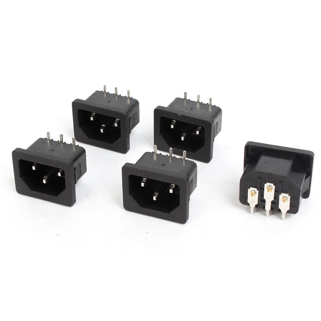 5 PCS IEC320 C14 Panel Mount Power Socket Connector Adapter