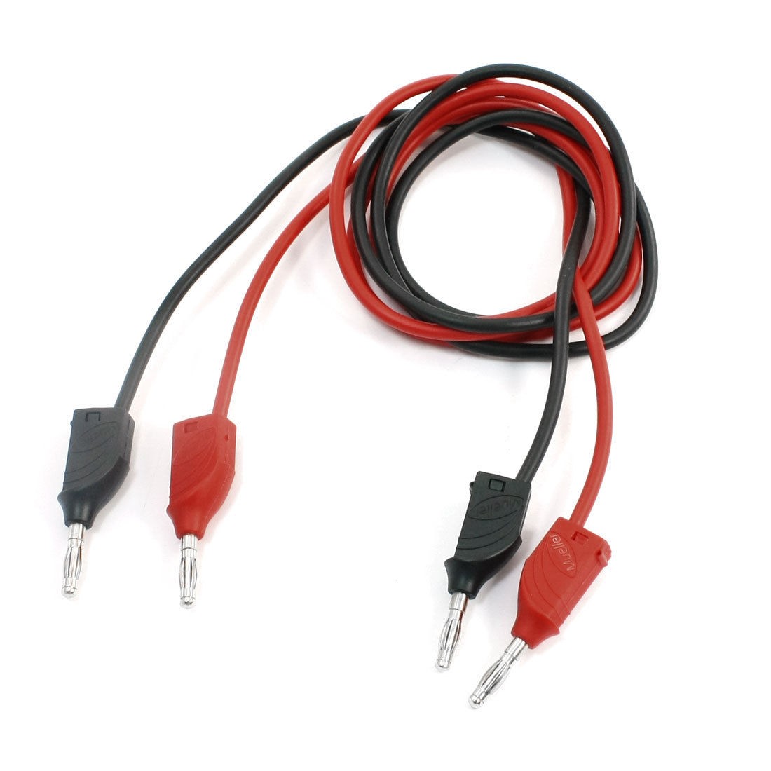 16A 4mm Stacking Male Banana Plug Test Lead Black Red 1m 3.3ft Pair