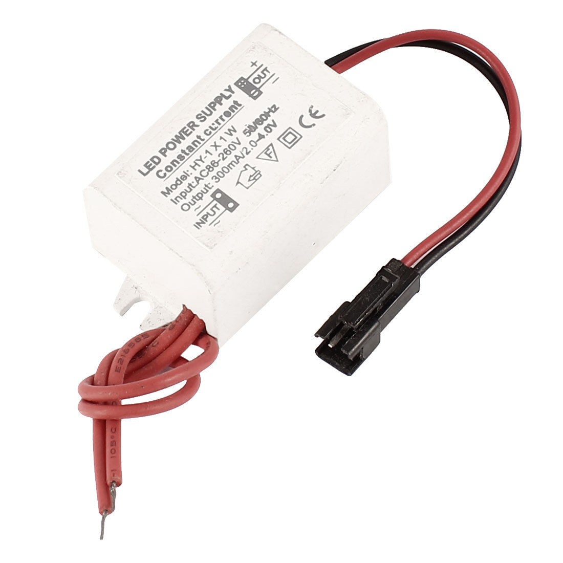 AC 86-260V DC 2-4V 0.3A Plastic Shell HY-1x1W LED Power Supply Driver