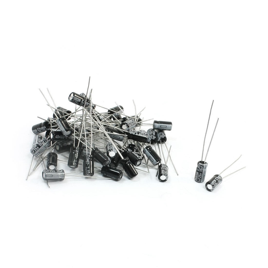 50Pcs 4x8mm Radial Lead Soldering Pin Electrolytic Capacitor 25V 10uF