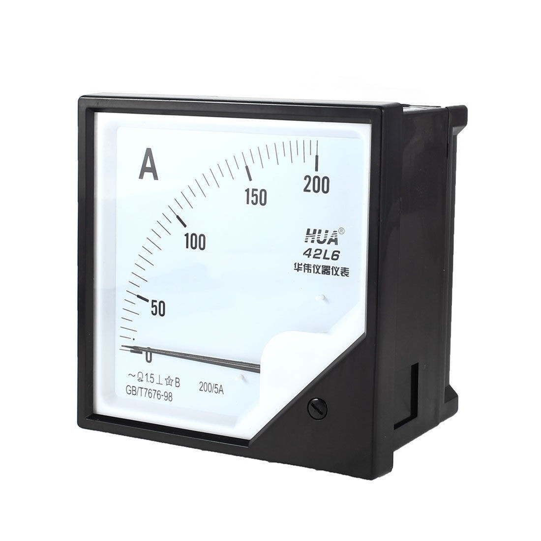 42L6 Model Square Ammeter Ampere Meter Gauge Black AC 0-200A
