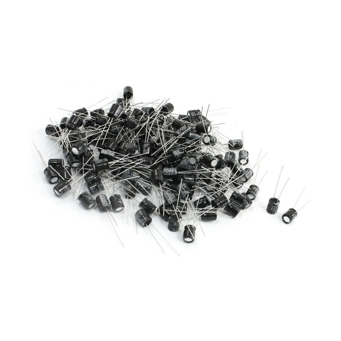 150 Pcs Through Hole Aluminum Electrolytic Capacitor 16V 220uF 6.5x8mm