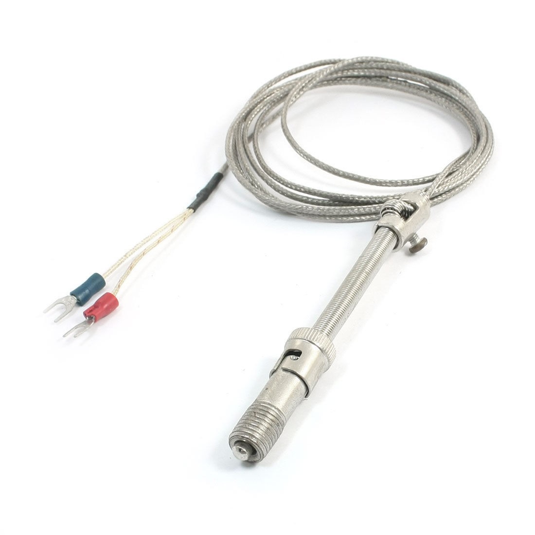 6.6Ft Cable K Type 12mm Thread Metal Braided Shield 0-600C Thermocouple