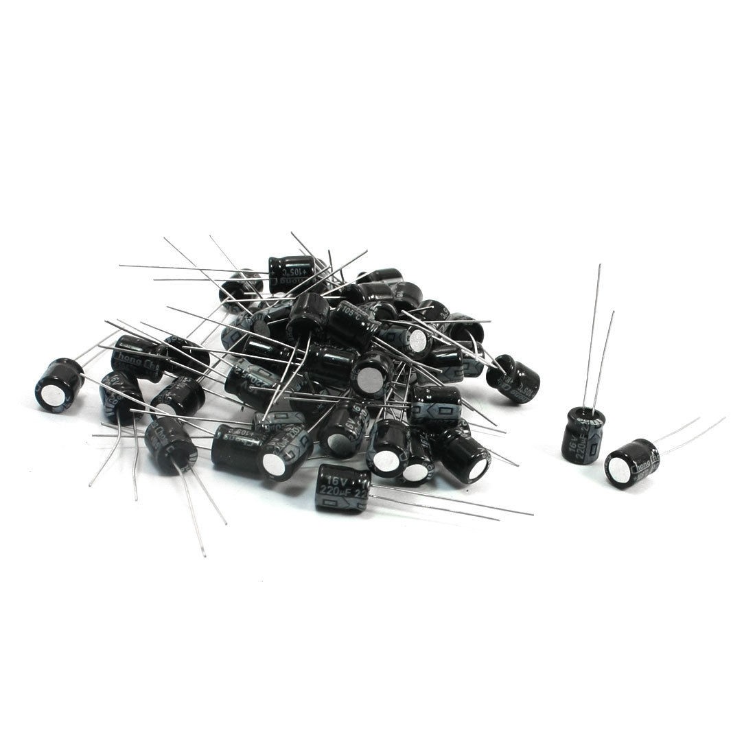 50 Pcs 6.5 x 8mm Radial Lead Aluminum Electrolytic Capacitor 16V 220uF