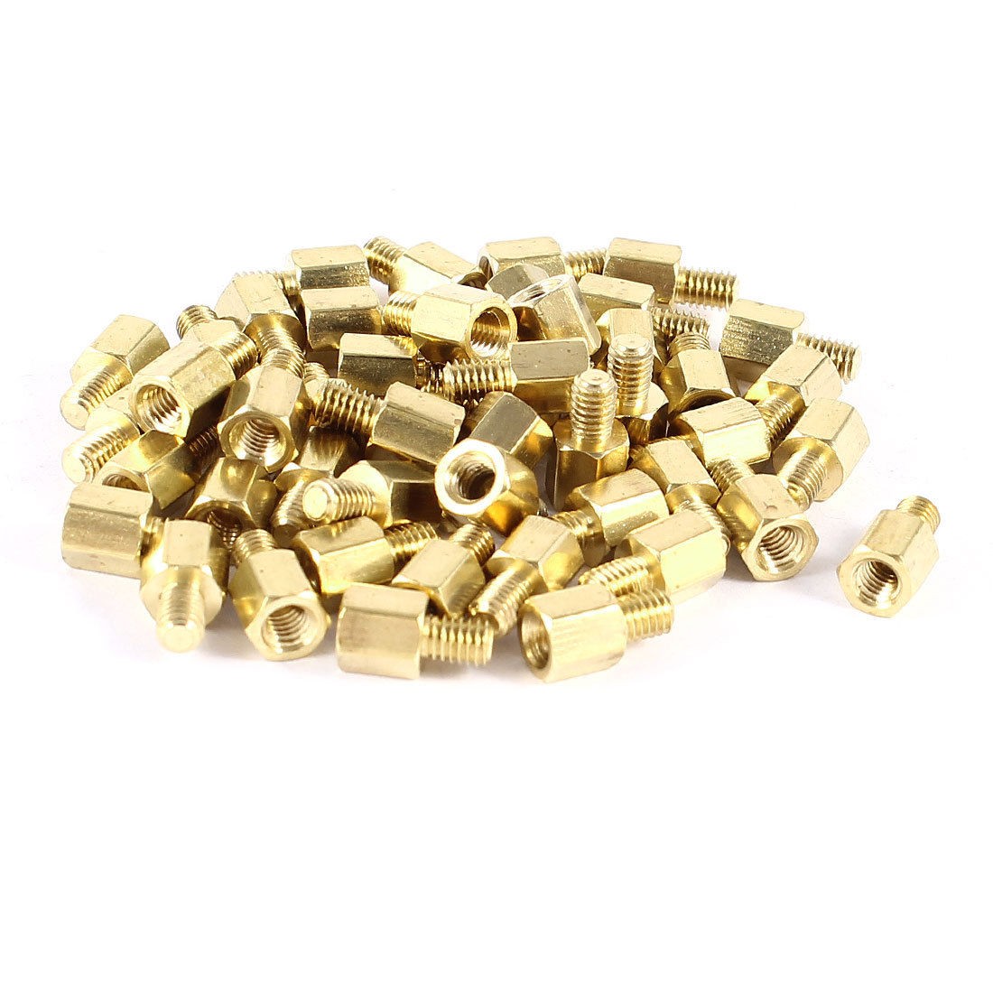 50 Pcs PC Case PCB Motherboard Brass Standoff Hexagonal Spacer M3 5 4mm