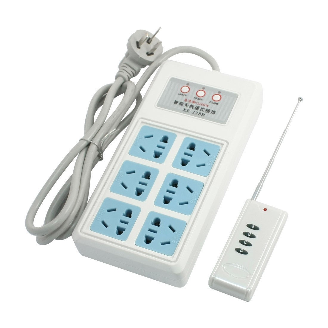 AC 100-240V 2200W AU Plug 6 Outlet Remote Control Power Sockets Converter