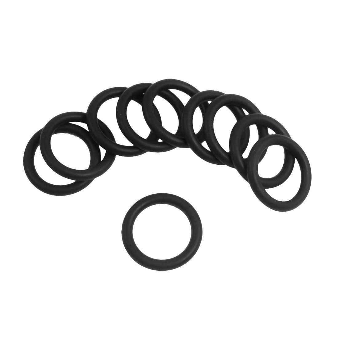 10 Pcs 25mm x 3.5mm Black Silicone O Rings Oil Seals Gaskets