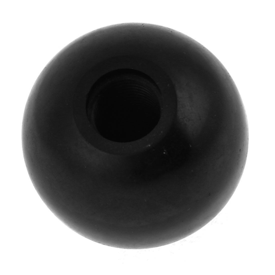 16mm Dia Threaded Plastic Ball Knob Round Handle Black for Machine Tool