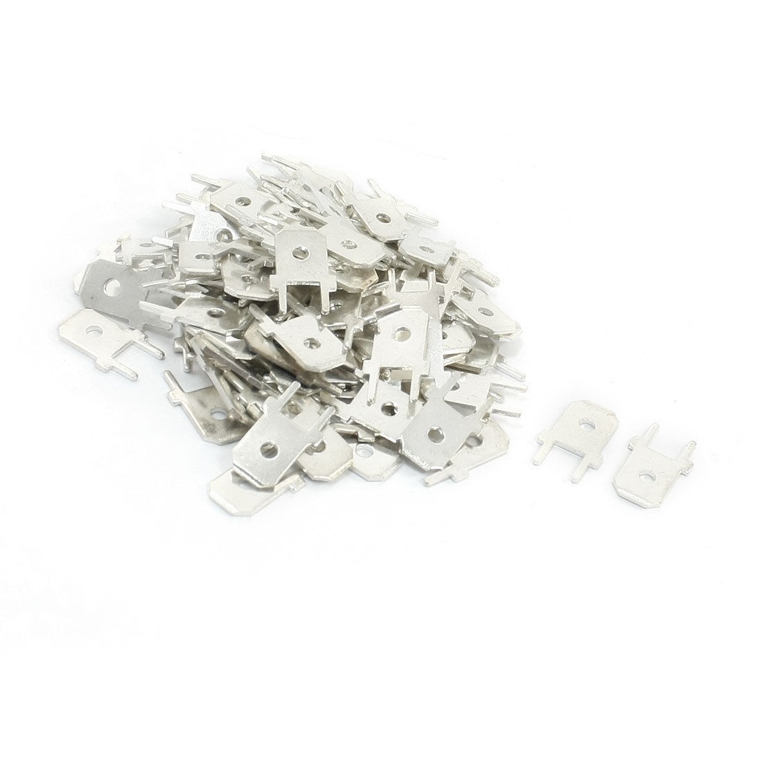 100 Pcs 13mm x 4.8mm 2 Pin PCB Mounting Tab Solderless Terminal