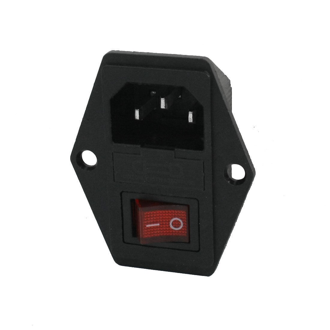 3-Pin IEC320 C14 Inlet Module Plug Fuse Switch Male Power Socket
