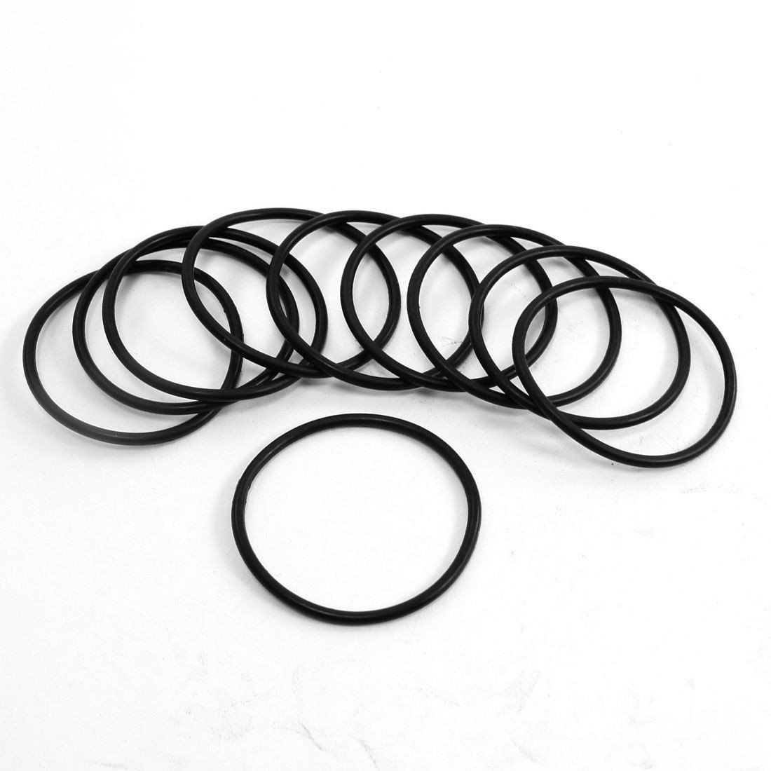 10 Pcs 37mm OD 2mm Thickness Black Rubber Oil Sealed O Rings Washers