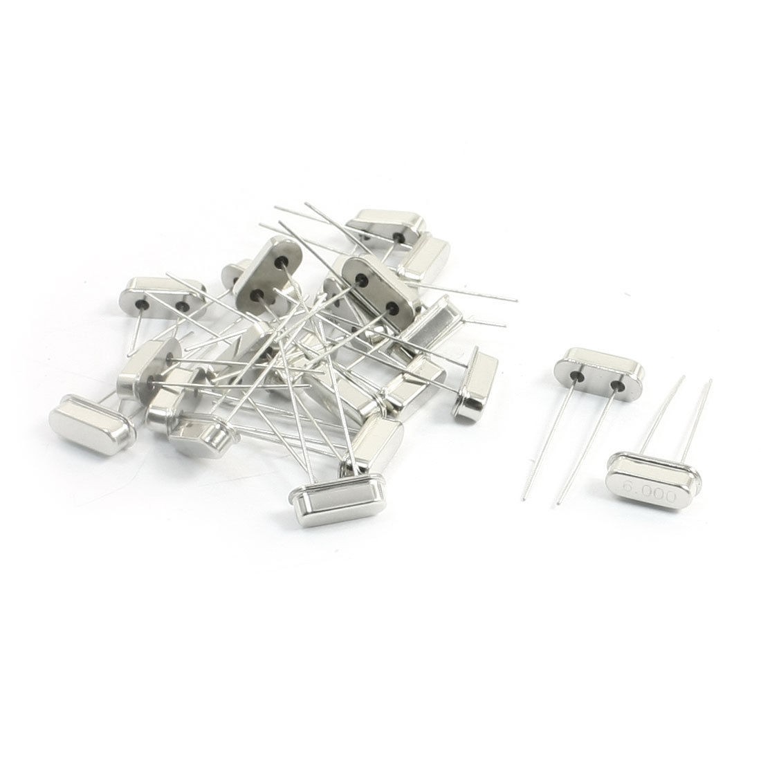 22 Pcs Silver Tone Metal 6.000MHz Quartz Crystal Oscillator Resonator