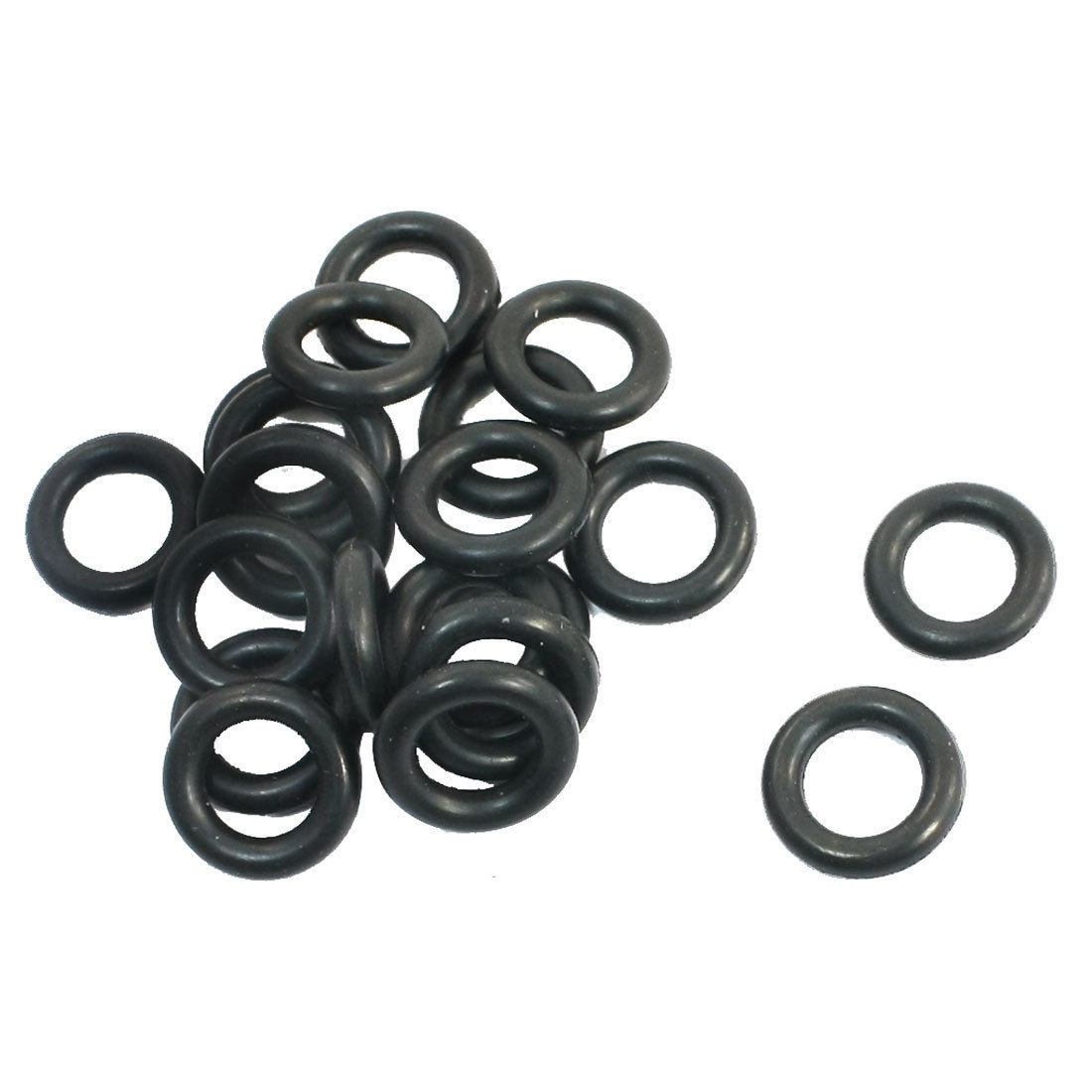 20 Pcs 9mm OD 2mm Thickness Black Rubber Oil Seal O Rings Gaskets