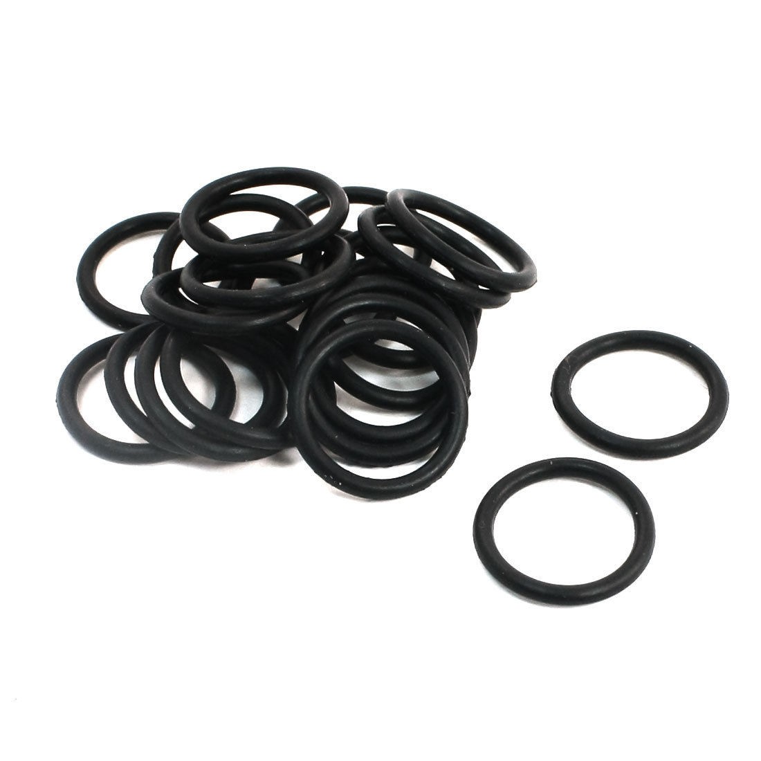 17mm x 13mm x 2mm Rubber Oil Seal O Ring Gasket Washer Black 20 Pcs