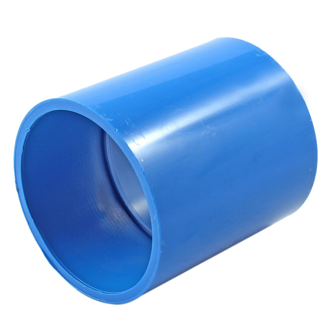 3.1" Long 63mm Inner Dia PVC Straight Drainage Piping Tube Connector Blue