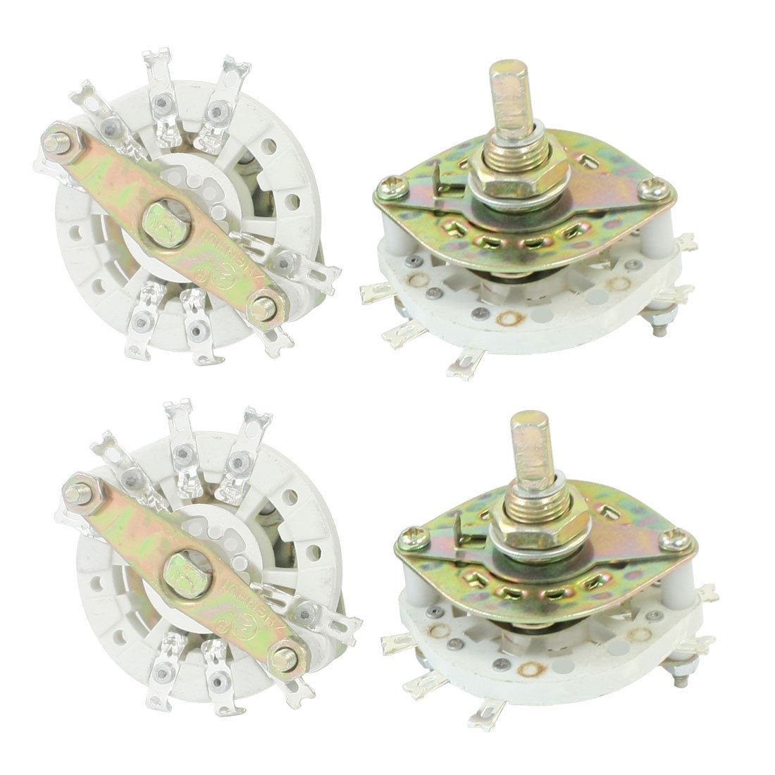 4Pcs 6mm Dia Shaft 2P3T 1 Deck Band Channel Rotary Switch Selector