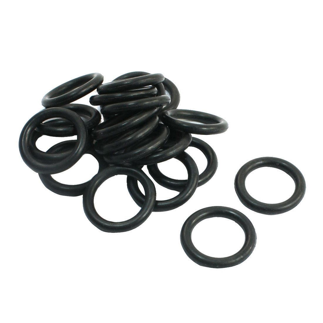 20Pcs 17.8mm OD 2.65mm Thickness Black Rubber Oil Sealed Filter Rings