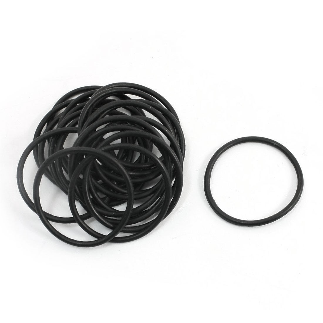 Mechanical Black Rubber Oil Seal O Ring Gasket 25 x 22 x 1.5mm 20 Pcs