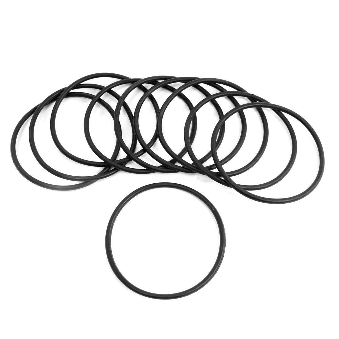10Pcs 54mm Outer Dia 2.4mm Thick Rubber Oil Filter Seal Gaskets Black