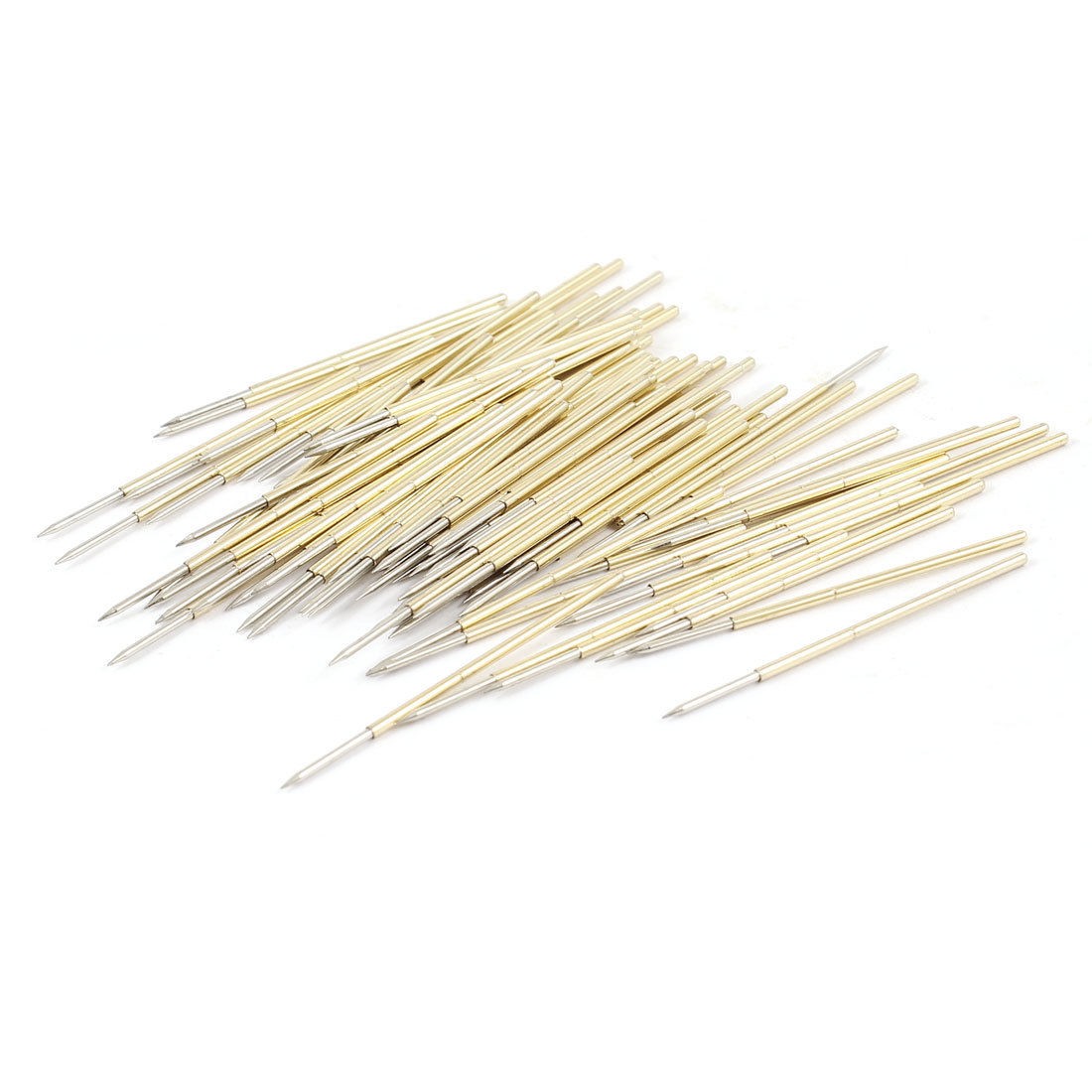 100 Pcs Spring Test Probes Testing Pins 0.74mm Pointed Tip PL75-B1